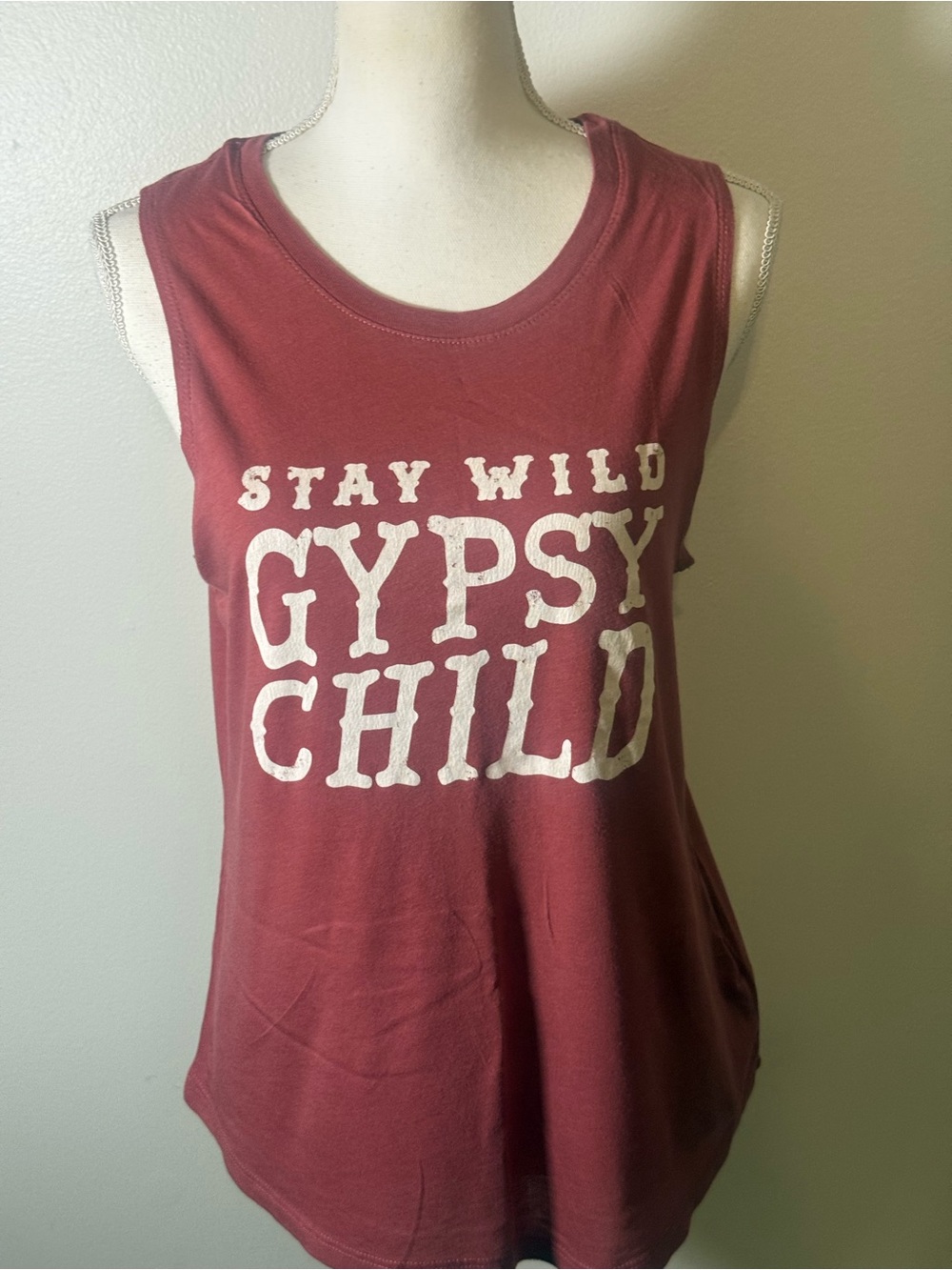 Spiritual Gangster Maroon "Stay Wild Gypsy Child" Tank